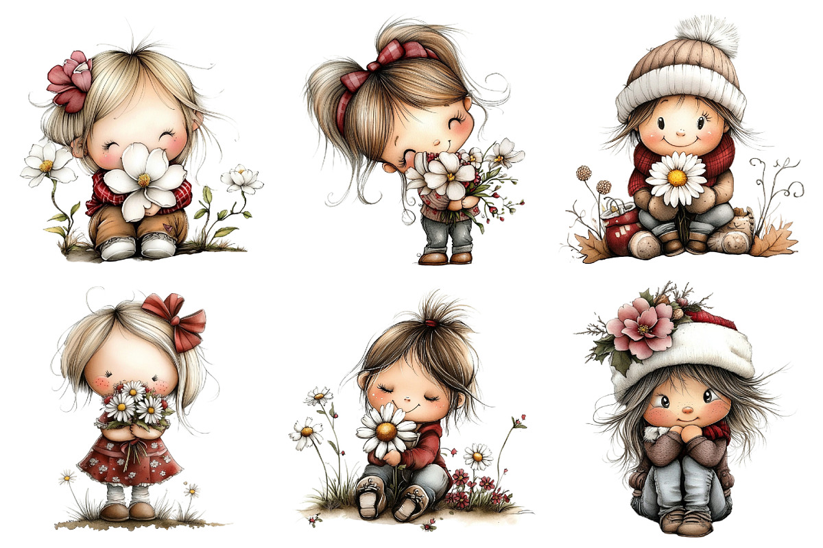 Flowers and Girls Big Clipart Bundle, an Illustration by Daily.Designs (Photo 3 of 5)