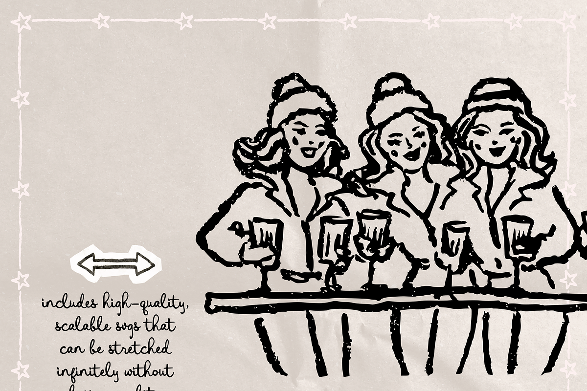 Ski Girls Clipart, Winter Doodles, a Person Illustration by The October Creative (Photo 3 of 6)
