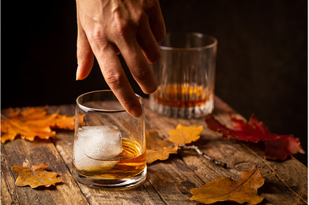 Glass of scotch whiskey, a Food & Drink Photo by piter.goskov