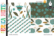 Floral Nouveau Patterns (EPS Format), a Pattern Graphic by Erica Hite (Thumbnail 1 of 5)