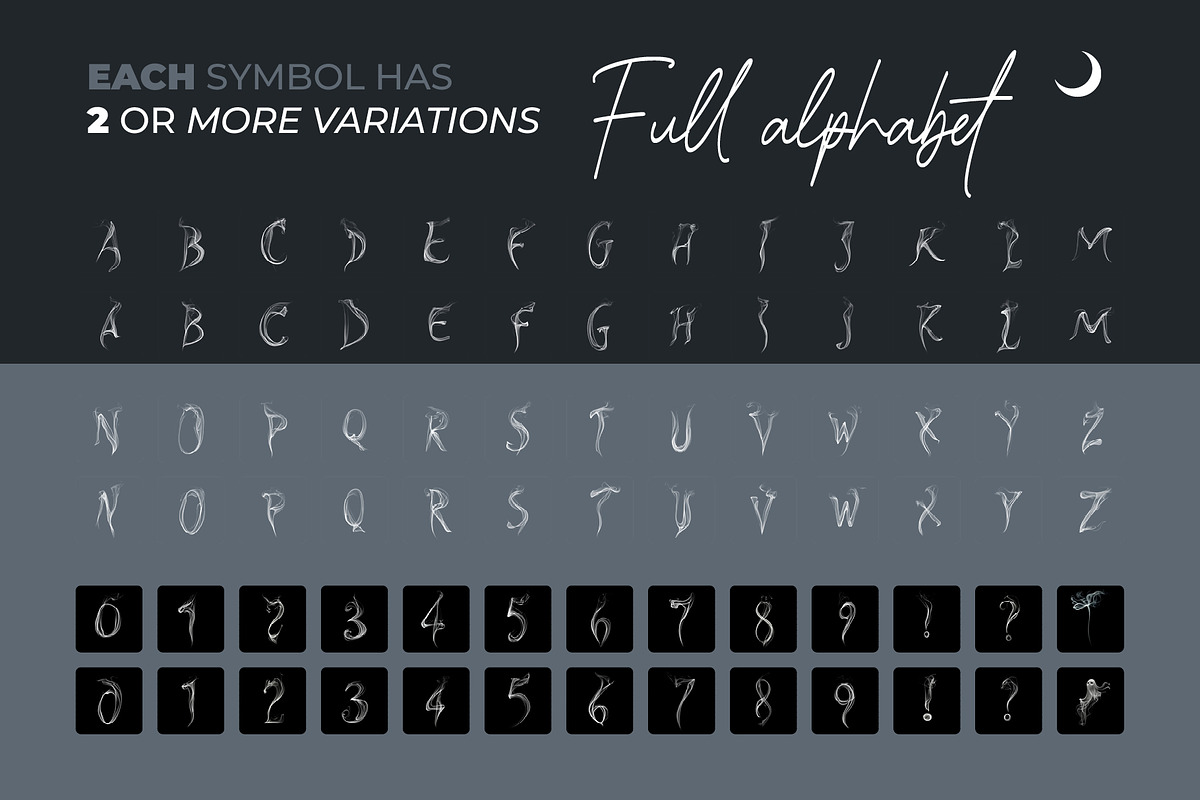 Wisp Smoke Letters Overlays, a Symbol Font by PhotoSpirit