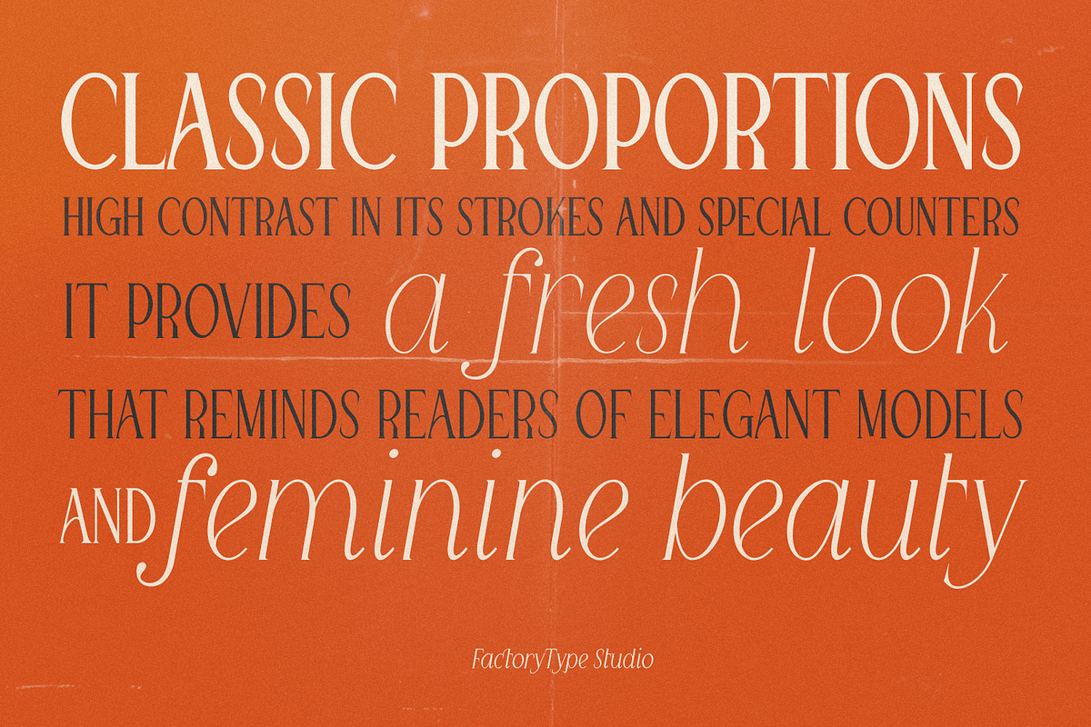 Queen Serif - 10 fonts, a Serif Font by FactoryType Studio (Photo 5 of 10)