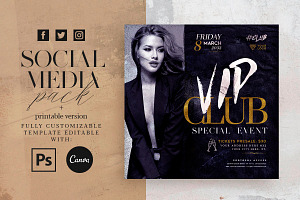 Vip Club Social Media Pack Flyer