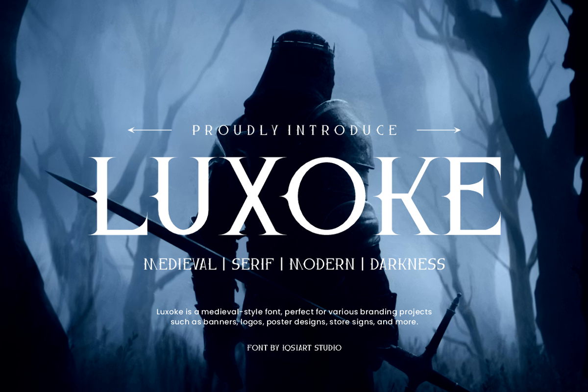 Luxoke - Medieval Serif Font, a Serif Font by Iqsiart Studio (Photo 1 of 7)