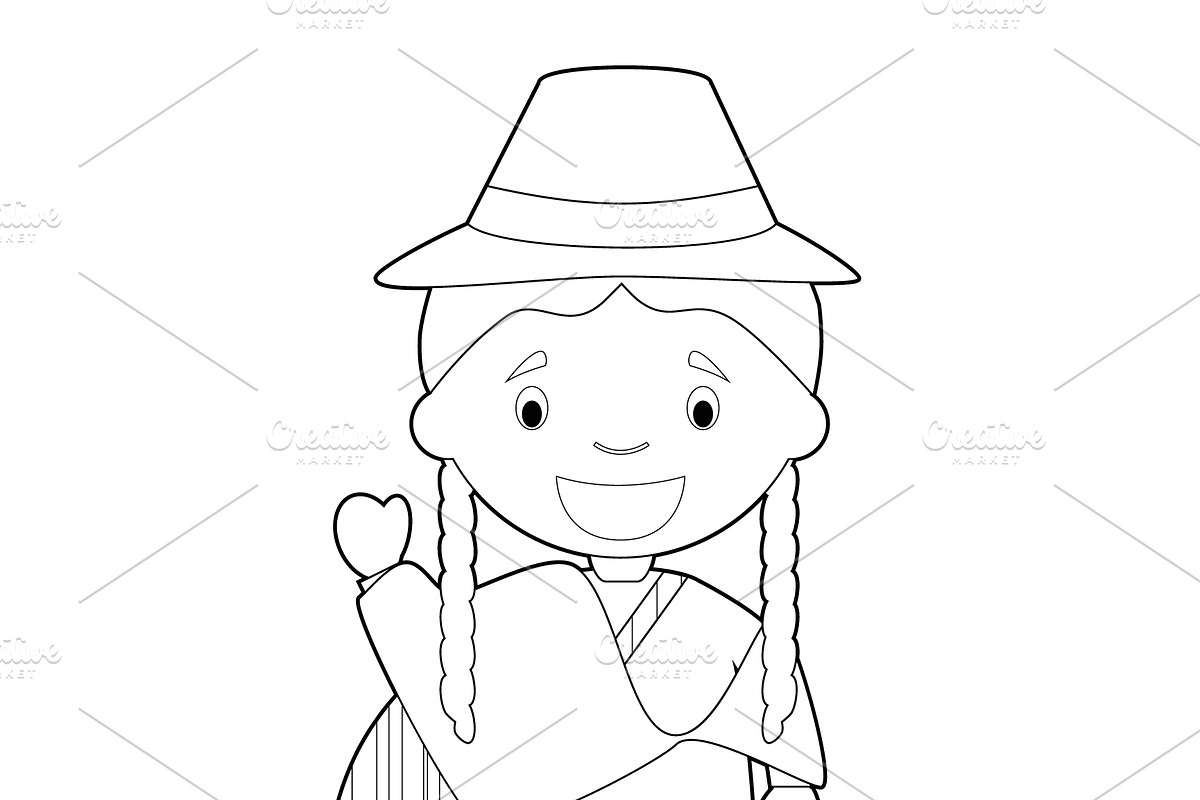 125x Kids of the World for Coloring, an Education Illustration by asantosg (Photo 8 of 23)