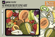 Procreate Summer Fruit Stamp Brushes, a Brush Add-On by PDknyStudio (Thumbnail 1 of 6)