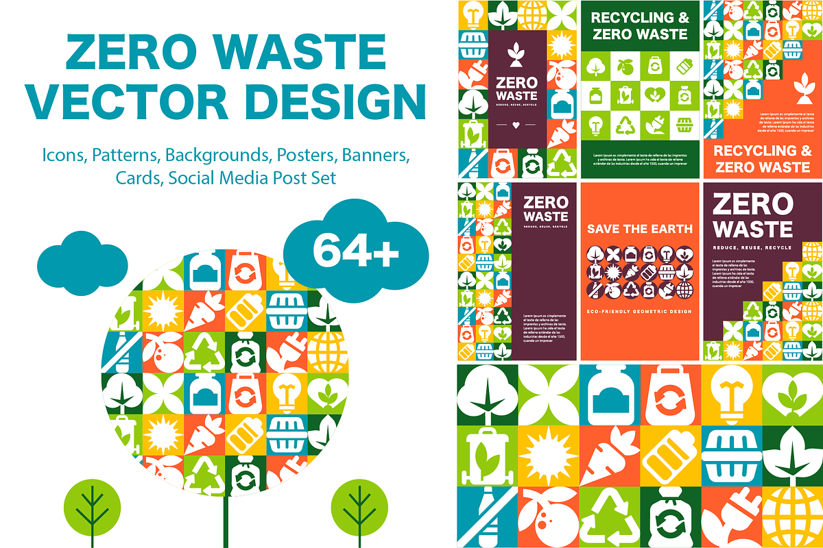 Zero Waste Mosaic Design Pack, a Background Graphic by Lettering_Logo (Photo 1 of 7)