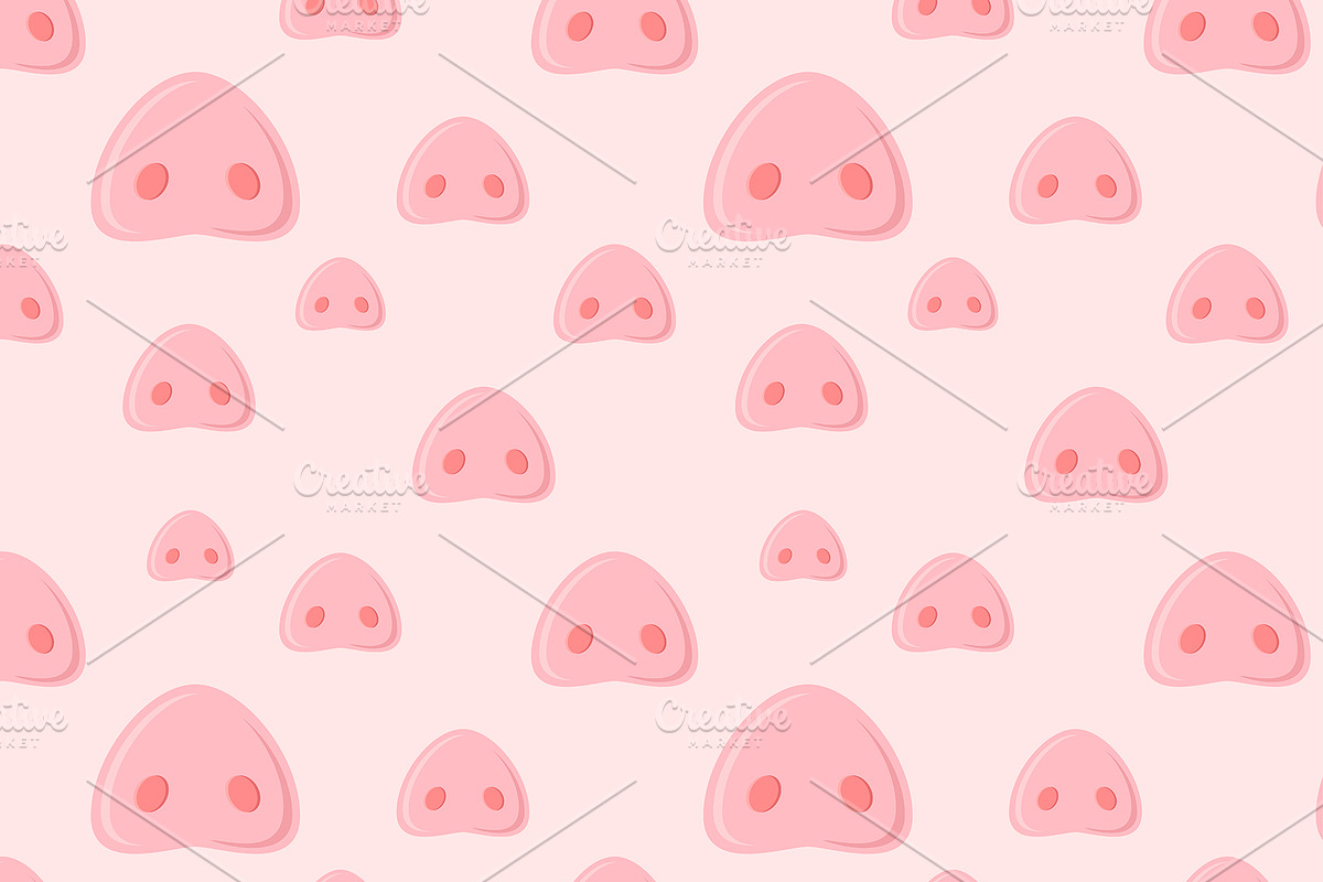 Seamless pattern with pigs noses, a Pattern Graphic by AnastasiaFlowStudio