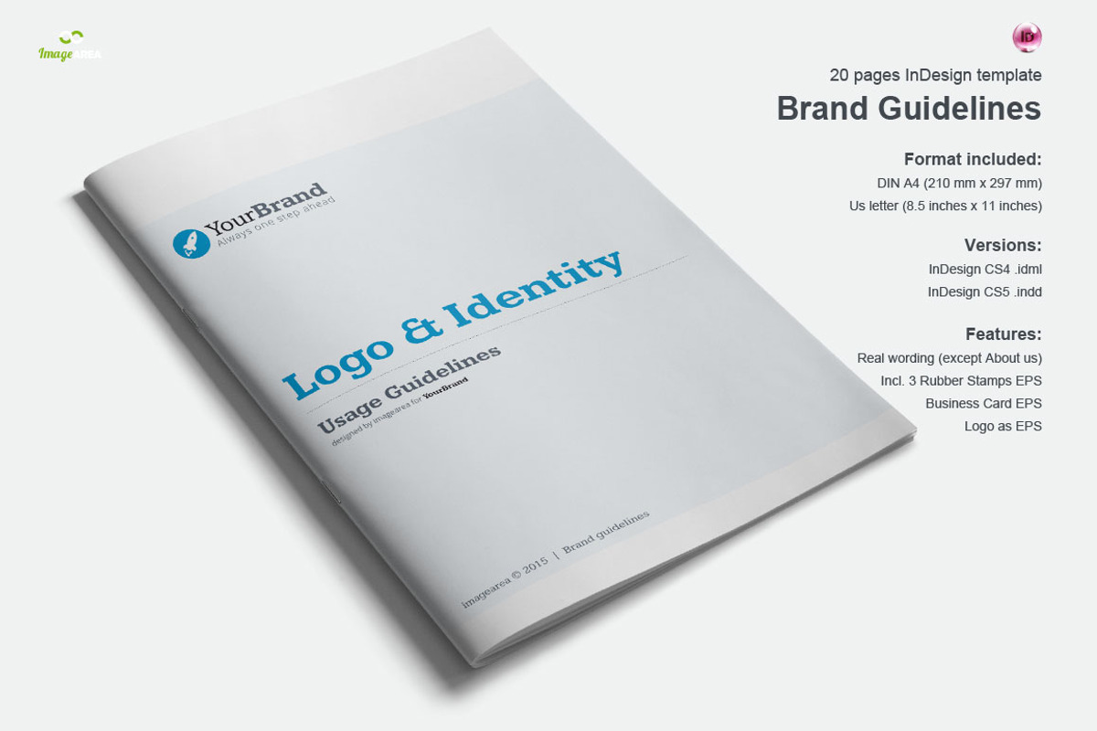 Brand Guidelines 20 Pages, a Books & Magazine Mockup by Imagination Area (Photo 1 of 5)
