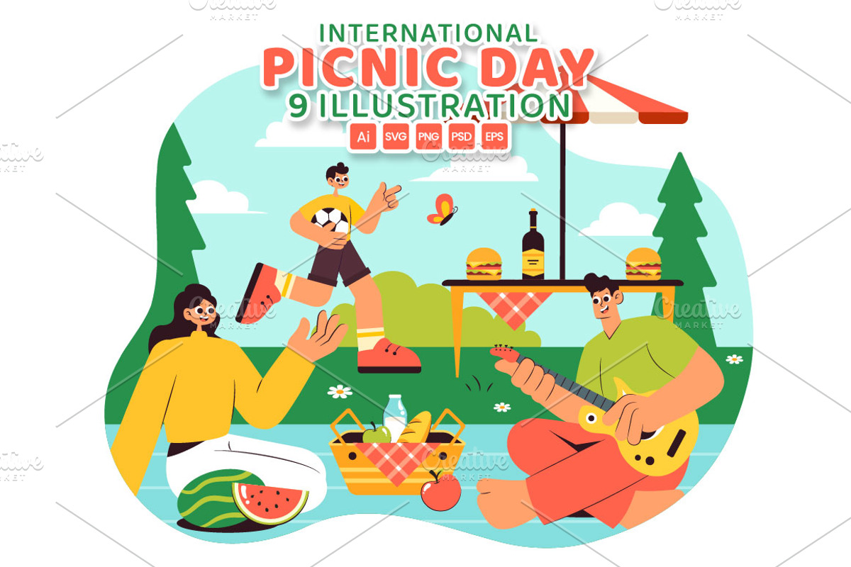 9 International Picnic Day Vector, a Person Illustration by denayunebgt (Photo 1 of 3)