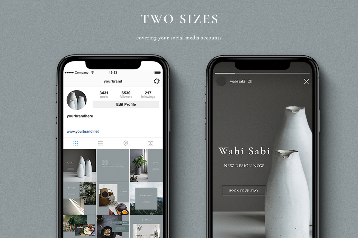 Wabi Sabi - social media pack, a Social Media Template by Mukuko Studio (Photo 2 of 6)