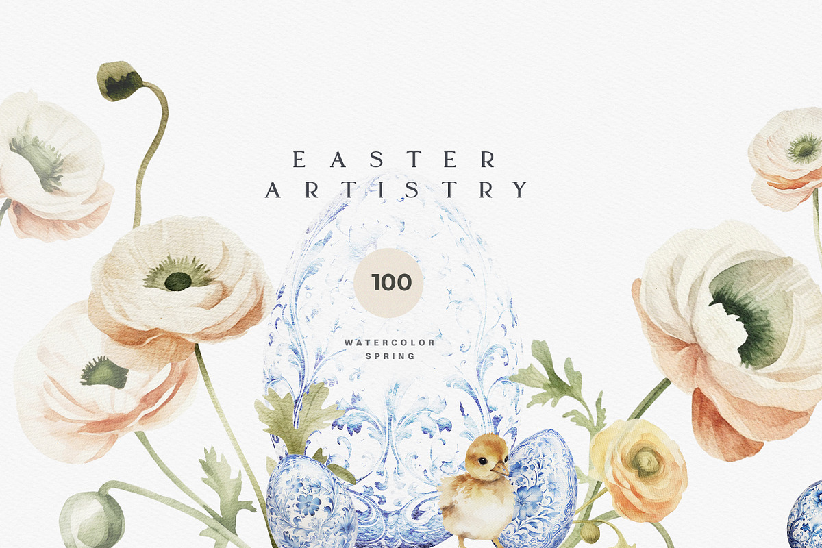 Spring & Easter Watercolor Clip Art, a Decorative Illustration by Laras Wonderland (Photo 4 of 8)