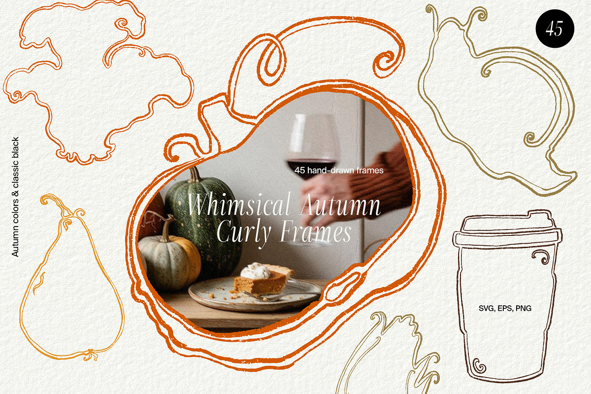 Whimsical Autumn Curly Frames, an Object Graphic by divanovskaya_nv (Photo 1 of 12)