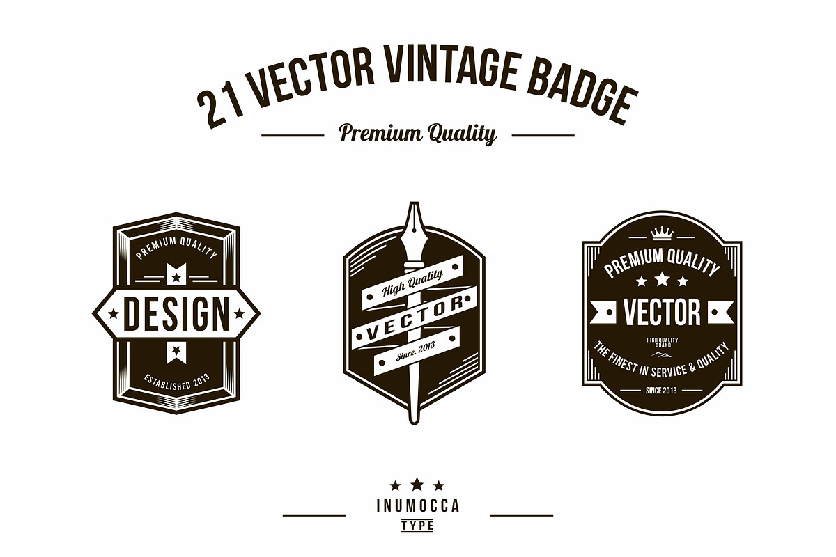 21 Vintage Badges EDITABLE TEXT, a Branding & Logo Template by inumocca_type (Photo 1 of 5)