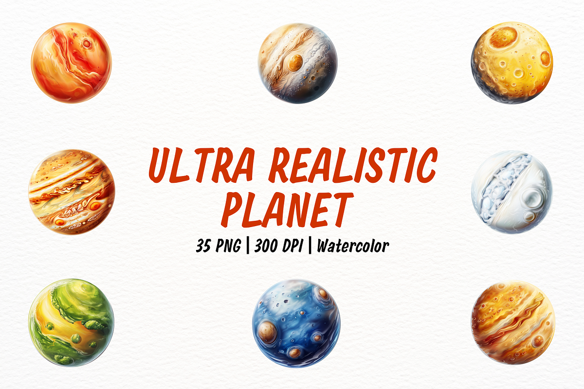Hyperrealistic Watercolor Planet, an Object Illustration by New-School-Wave (Photo 1 of 5)