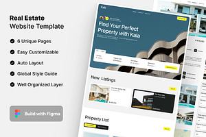 Kala - Real Estate Website Template, an UI Kit Template by Rozepaars Design