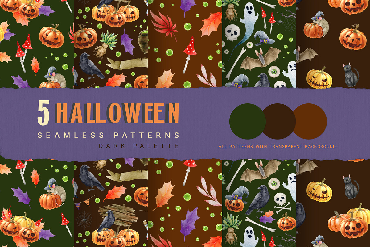 Halloween Watercolor Clipart, a Seasonal Illustration by AnitaPol (Photo 16 of 20)
