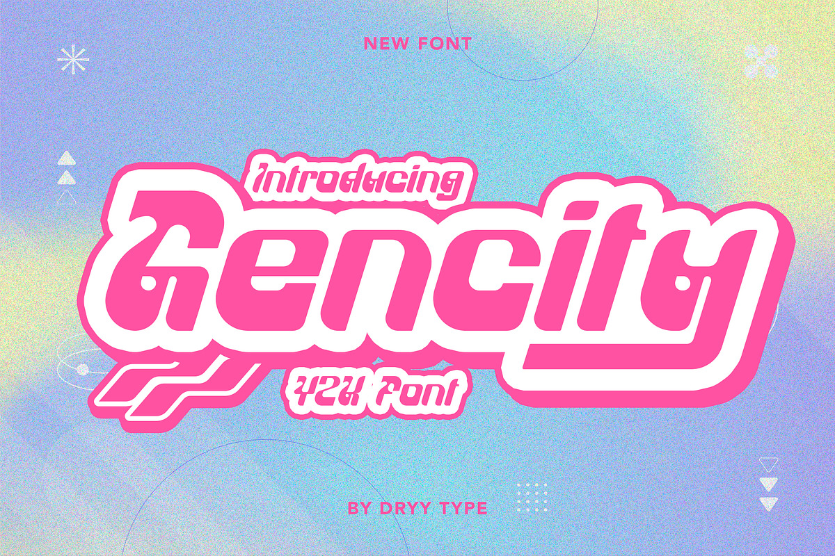 Gencity - Y2k Display Font, a Symbol Font by Dryy.type (Photo 1 of 5)