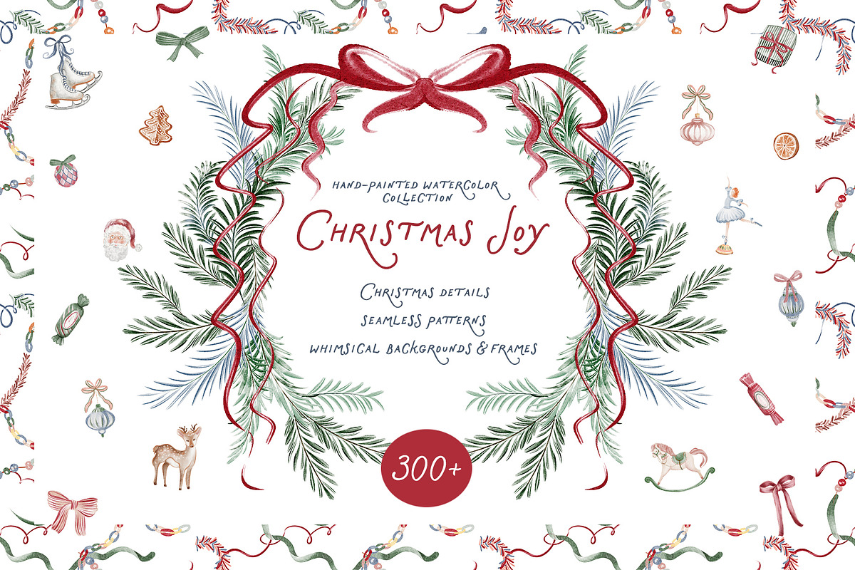 Christmas Joy Watercolor Collection, an Object Graphic by LenArt (Photo 1 of 16)