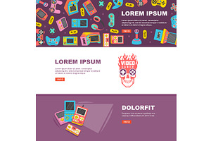 Game banners. gamepad and consoles, a Technology Illustration by Onyx