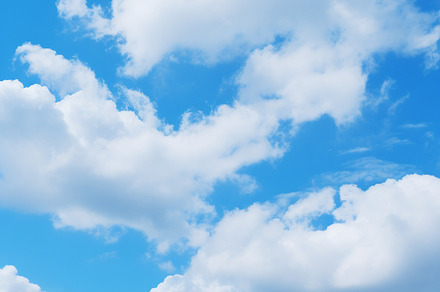 Blue sky and white clouds..blue back, a Photo by LOGOCREATIVE