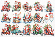Watercolor Santa Clipart Bundle, a Seasonal Illustration by Vachira Digital Studio (Thumbnail 6 of 8)