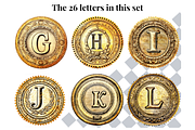 Antique Gold Stamp Alphabet Letters, a Decorative Illustration by Creative Art By SamM (Thumbnail 4 of 10)