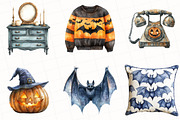 Watercolor Cozy Halloween Clipart, an Illustration by OK Design (Thumbnail 3 of 5)