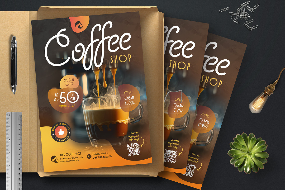 Coffe Shop Flyer Template, a Flyer Template by Boostock (Photo 2 of 6)