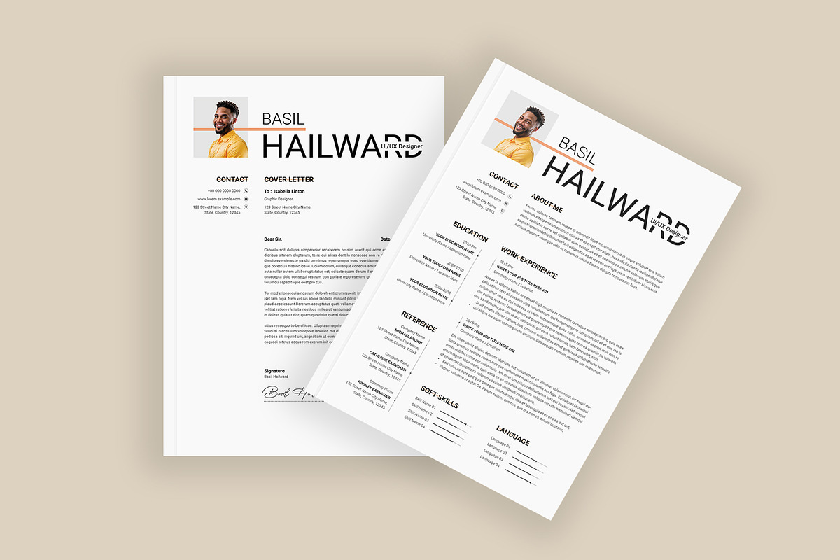 Modern UI/UX Designer Resume & Cover preview 2
