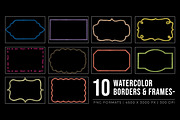 Watercolor Borders & Frames, a Texture Graphic by Pitchlook.Studio (Thumbnail 1 of 3)