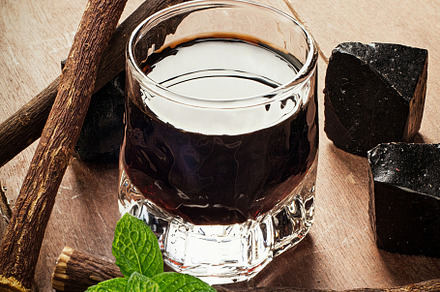 Licorice liqueur with pure blocks, root and fresh mint., a Food & Drink Photo by Antonio Gravante Market