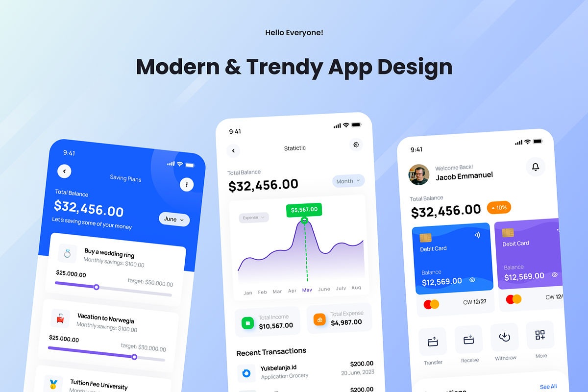 Investify - Finance UI Mobile Apps, an UI Kit Template by SquidPixey (Photo 2 of 3)