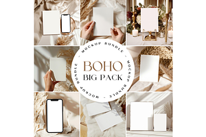 50 Boho Mockup Bundle Neutral Tones, a Product Mockup by TatiMockup