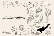 The Sea Minimal Illustrations, a Decorative Illustration by ginni illustrations (Thumbnail 6 of 6)
