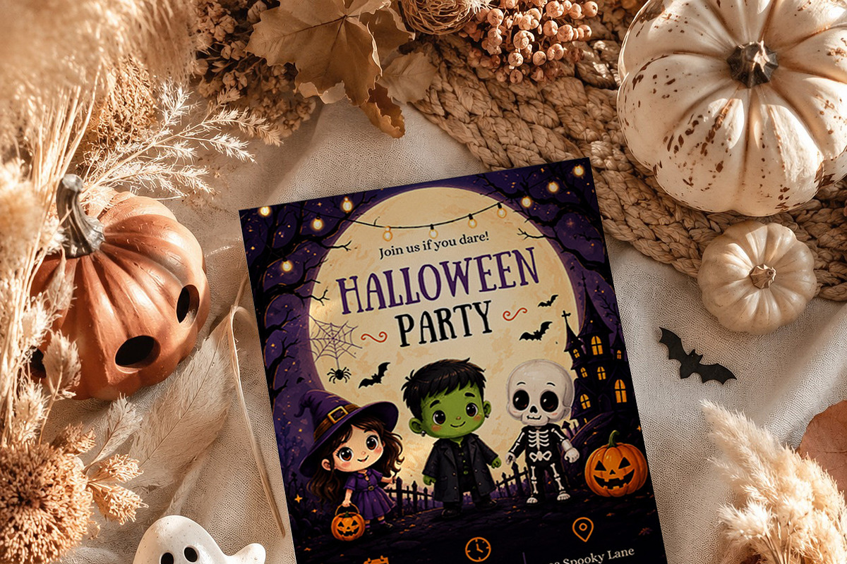 Kids Halloween Party Invitation, an Invitation Template by Arslan (Photo 5 of 5)