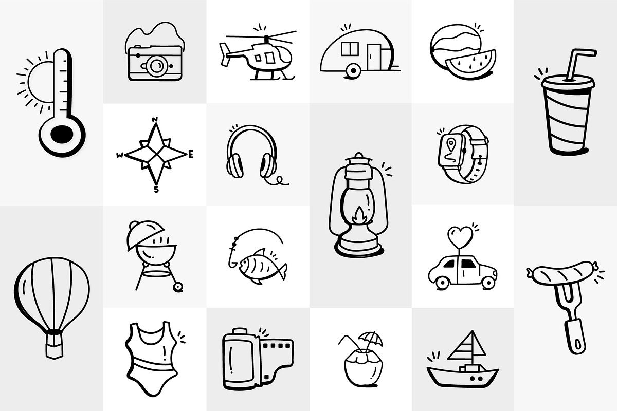 Hand Drawn Travel Icons, an Outline Icon by Brickclay (Photo 2 of 8)