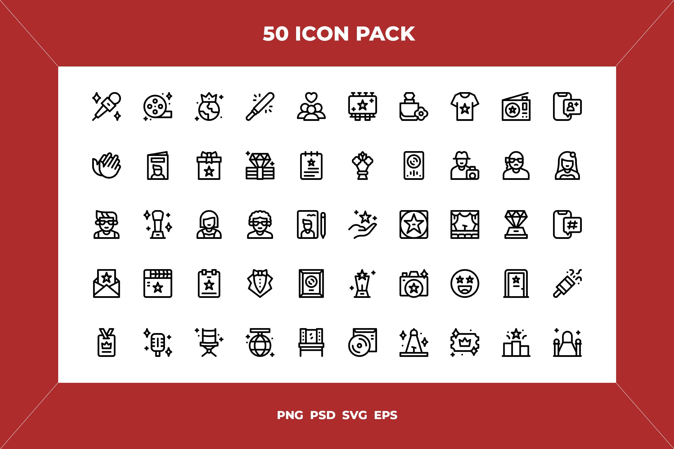 Fame icons, an Outline Icon by Guapoo