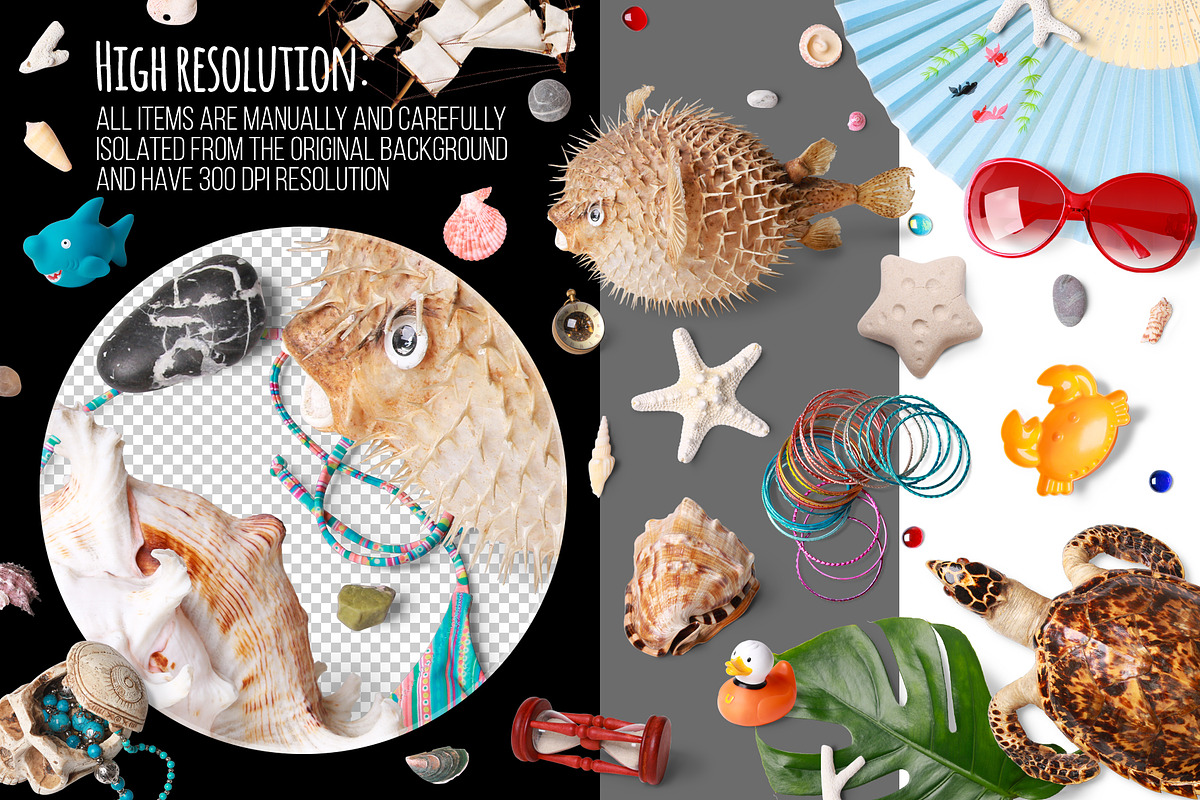 199 isolated summer items (moveable), a Product Mockup by rubinat (Photo 2 of 9)
