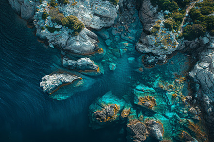 The vibrant turquoise waters gently, a Photo by Tanuart