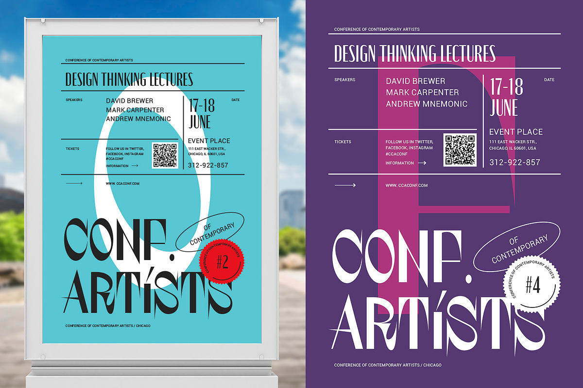 Design Conference Event Poster, a Flyer Template by Danil Polshin
