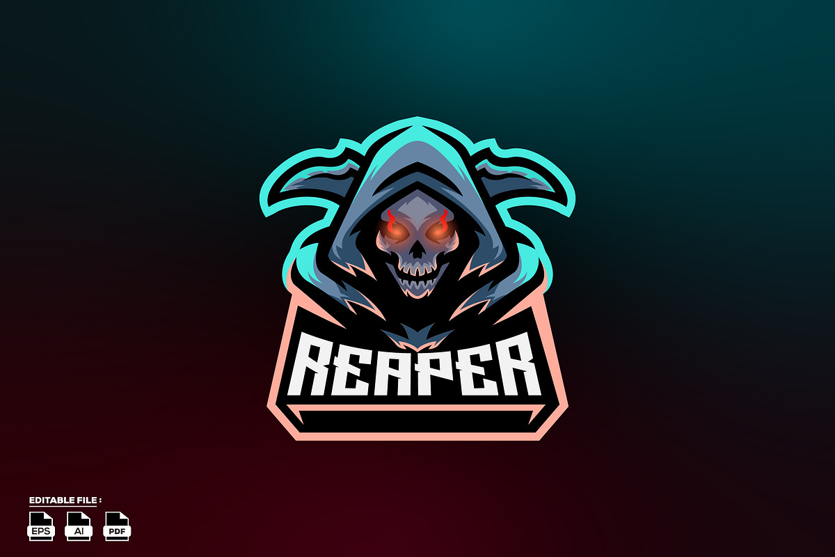 Reaper esport mascot logo, a Branding & Logo Template by LOGTURNAL