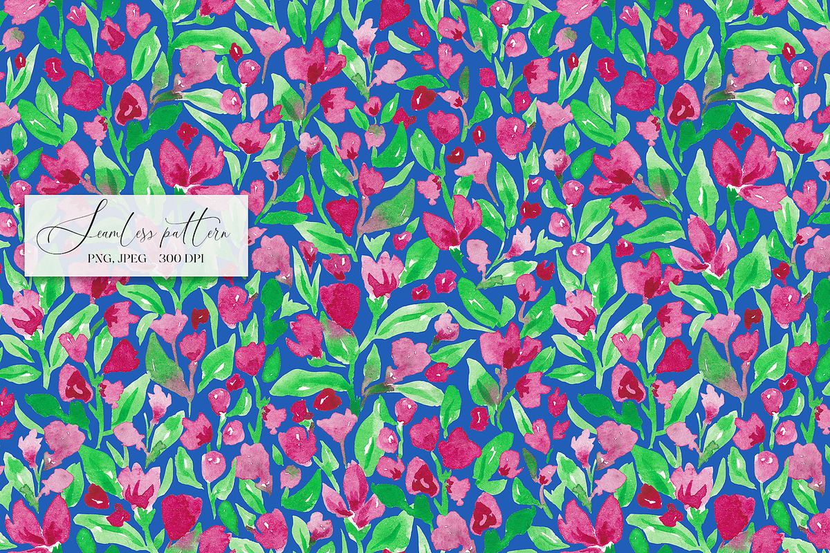 Pink florals seamless pattern, a Pattern Graphic by SirenaArt (Photo 7 of 11)