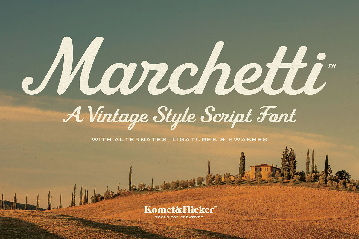 Marchetti - A Vintage Style Script, a Script Font by Komet & Flicker (Photo 1 of 15)