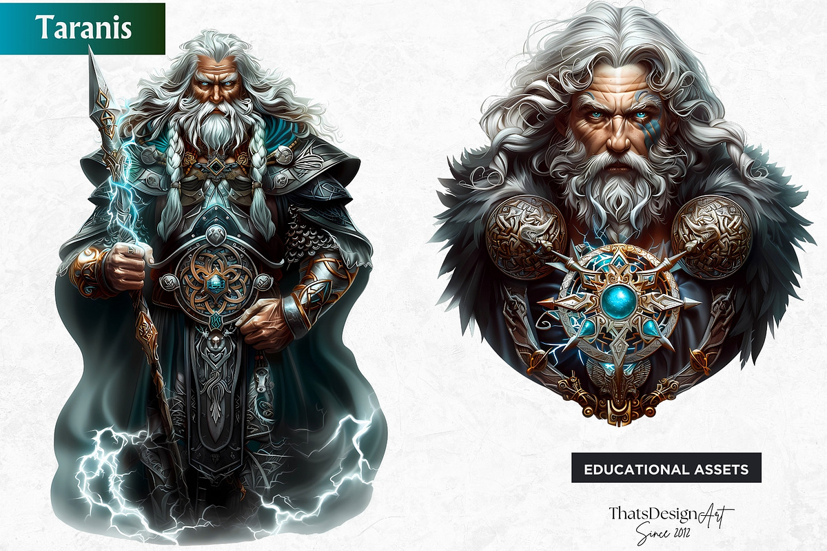 Celtic God Goddess clipart set, a Person Illustration by ThatsDesignArt (Photo 9 of 12)