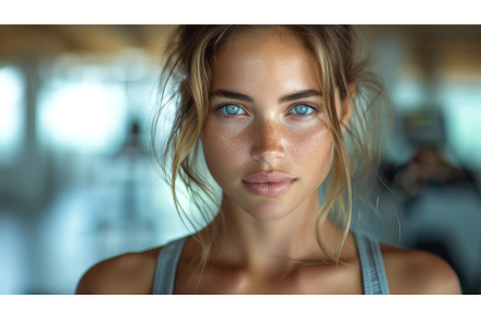 In a gym, a confident young woman, a Sports & Recreation Photo by ZinetroN