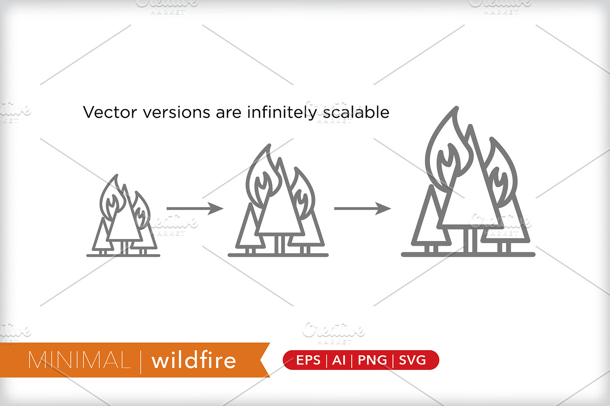 Minimal wildfire icon set, an Outline Icon by Picture Window (Photo 5 of 5)