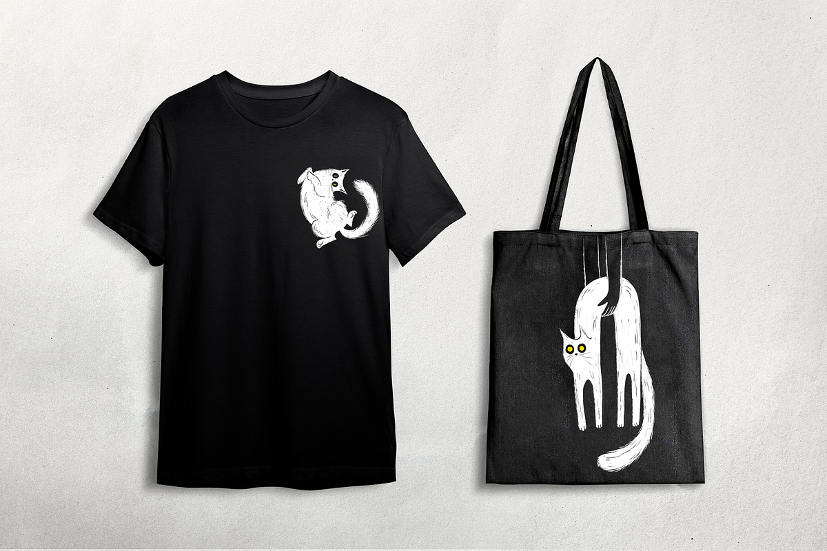 Hand-Drawn Black Cat Illustrations, an Animal Illustration by Garden in frame (Photo 3 of 4)