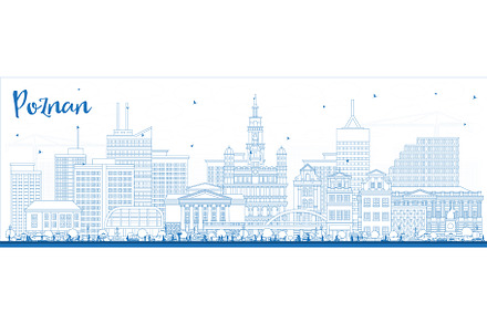 Outline Poznan Poland City Skyline., an Illustration by Booblgum