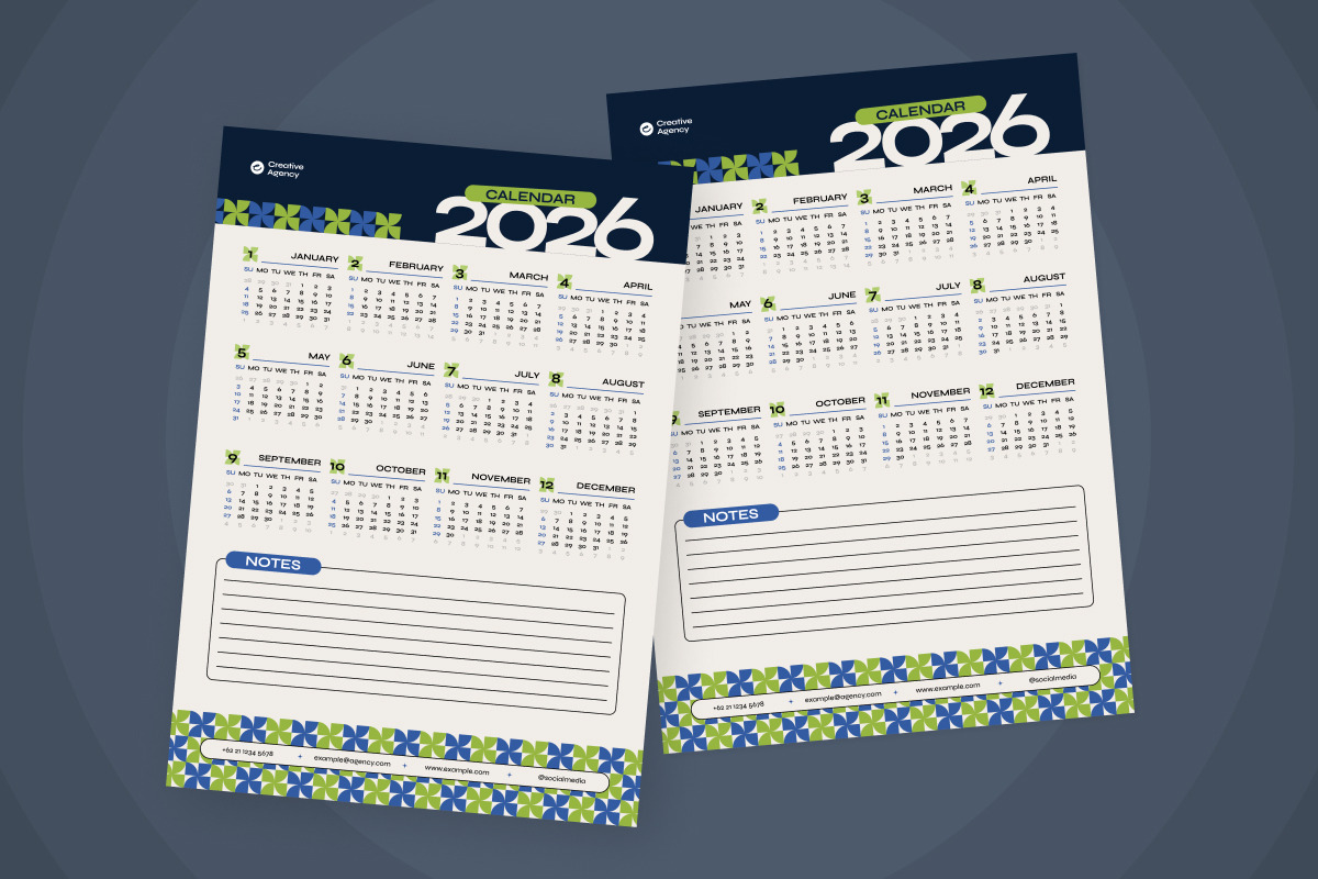 Corporate Wall Planner 2026 Modern, a Stationery Template by twinstd (Photo 4 of 4)